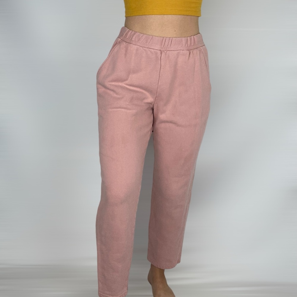 A.L.C Roger Cotton Pull On High Waist Sweatpant Joggers Causal Loungewear Pink